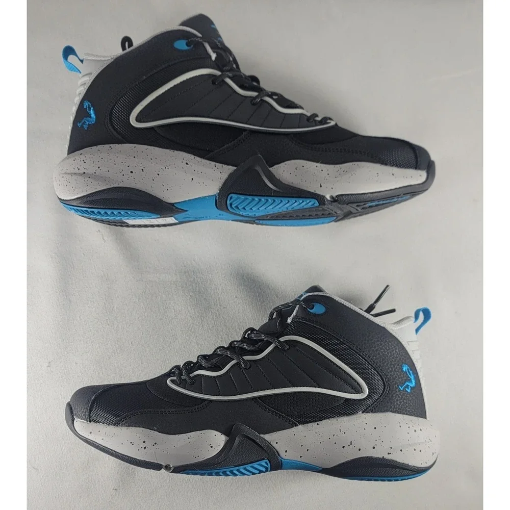 SHAQ SPEED DEMON MID ATHLETIC Men's Shoes Sneakers Size 10 Black/Gray/Blue NIB